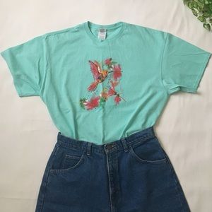 Graphic Spring Birds and Flowers T-shirt